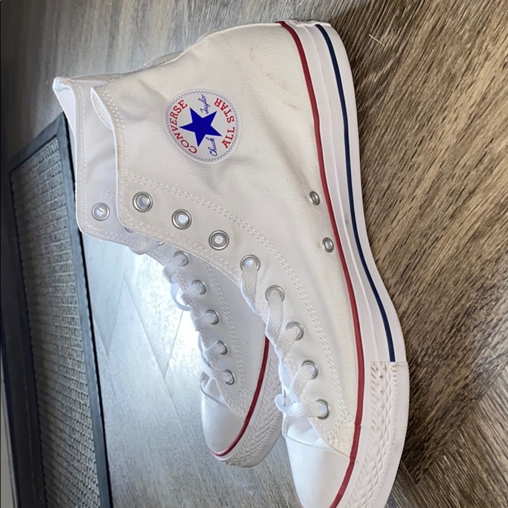 Brand new never worn white high top converse